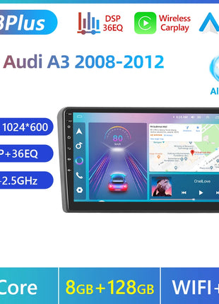 Podofo Android Carplay Car Radio For Audi A3 8P S3 RS3 Sportback 2003-2012 Android Auto 4G Multimedia Navigation autoradio DSP - Riparo82