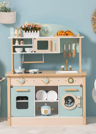 Robotime Robud Cucina in legno per bambini Cucina da gioco con caratteri di gioco Set da cucina per bambini Regalo per ragazze Ragazzi 3+ - riparo82