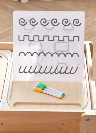 Tavolo sensoriale ottico in legno per bambini Montessori utilizzato per giochi da tavolo sensoriali Regalo di giocattoli per l'ortografia di numeri e lettere - riparo82