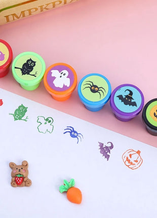 12/24pcs Creative Cartoon Pumpkin Bat Seal Halloween Party Toy Children Birthday Party Small Gifts Kids Favour Gift Bag Fillers - Riparo82