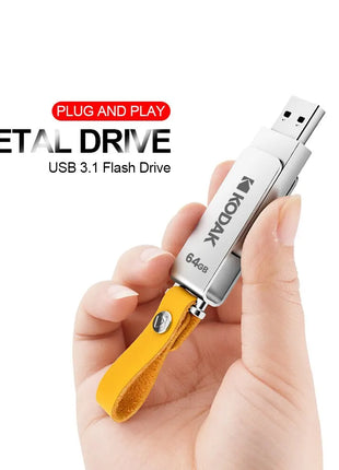 KODAK USB 3.1 Metal USB Flash Drive 64GB 128GB 256GB Pen Drive personalità creativa Car Music Gift PenDrive USB ad alta velocità