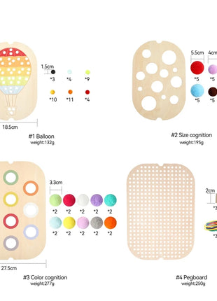 Tavolo sensoriale Montessori per bambini Vassoio sensoriale in legno per bambini Giocattoli per l'educazione precoce del bambino Apprendimento del bordo del movimento fine Regalo - riparo82