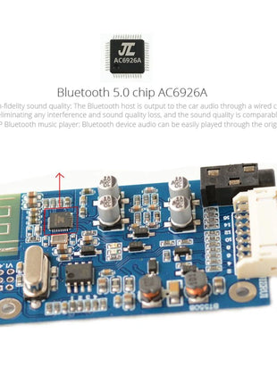 Car Bluetooth 5.0 AUX Handsfree 8 Pin Adapter A2DP Music Audio Cable For Audi A3 8L 8P A4 B5-B7 A6 4B A8 4D Quadlock - Riparo82