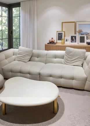 Divano Modulare a Fila Dritta con Design Divisibile, Morbido Divano in Pile Berber, Comodo Divano per Soggiorno, Accessori per Arredamento Casa e Appartamento