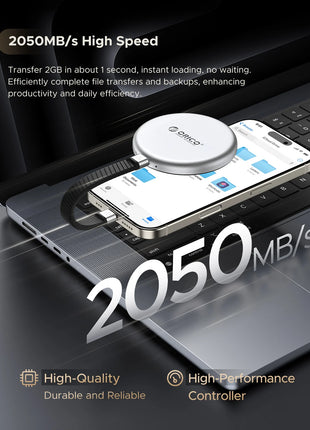 ORICO KR20Mini SSD esterno magnetico per iPhone 17 16 15 Pro/Max ProRes 2000MB/s 4K ProRes HDR Registra e negozio