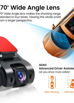 Car Dash Cam ADAS USB 170 Degree Wide Angle Car Front Camera Video Recorder Dashcam For Android DVR Auto Recorder Night Version - Riparo82