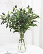 1/3pcs Artificial Olive Leaves Tree Branch Green Plant with Fruit for Home Garden Vase Decoration Wedding Bouquet Silk Flowers