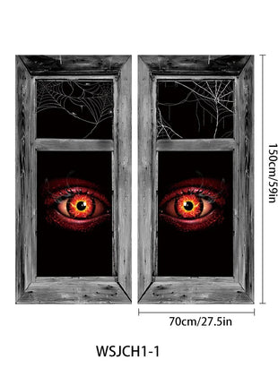 Halloween Curtain Backdrop with Female Ghost Design used for Creating A Terrifying Atmosphere In Indoor/Outdoor Party Decor - Riparo82