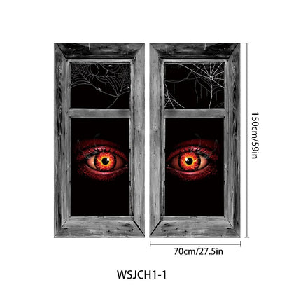 Halloween Curtain Backdrop with Female Ghost Design used for Creating A Terrifying Atmosphere In Indoor/Outdoor Party Decor