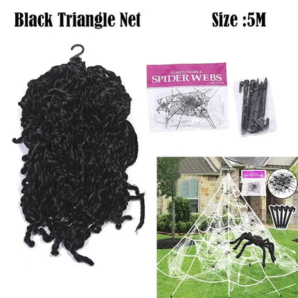 New Halloween Decorations Giant 30-200cm Spider Stretch Cobwebs Nets Horror Halloween Outdoor Wall Decorations Party Props