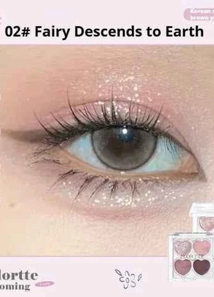 FLORTTE Love Series Eyeshadow 4-color Matte Powder Fine Shimmer  Multi-purpose Portable Palette Highlight Blusher Brightening