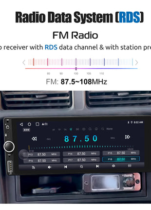 ESSGOO Single 1DIN 6.86" Android 14 4+64G Universal Car Stereo Radio CarPlay Android Auto Bluetooth USB Type-C Wifi FM GPS Navi - Riparo82