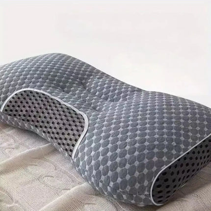 1PCS Neck Pillow Grey Help Sleep Protect The Neck Cervical Orthopedic Soybean Fiber Massage Household SPA Pillow For Sleeping.