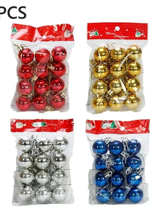 12 pezzi 3 cm palla di Natale ornamento per albero di Natale ciondolo appeso palline glitterate palline decorazione natalizia per la casa regalo di Capodanno - riparo82