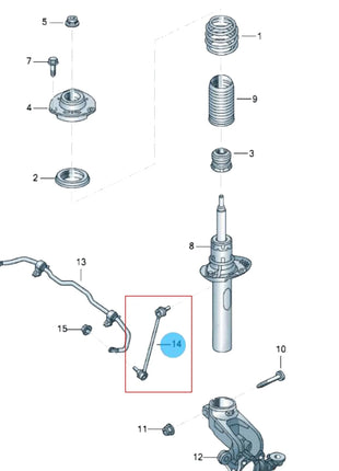 2PCS 1K0411315R 5Q0411315A migliorare la sospensione anteriore stabilizzatore barra antirollio collegamento per Audi Q3 A3 S3 Jetta Beetle Golf Tiguan Passat