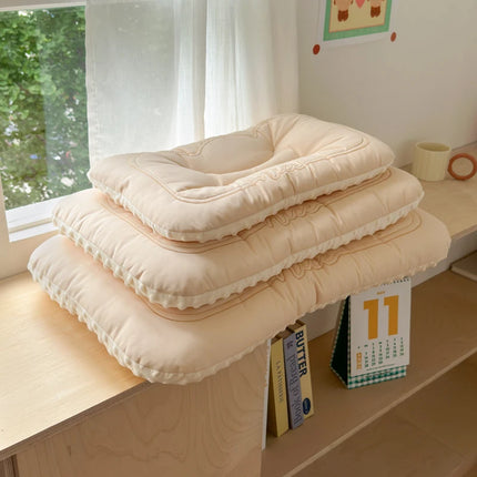 Comfortable Low Pillows for Parent and Child, Pure Cotton and Bean Velvet, Kids Adult Sleeping Pillows, 30x50 cm, 40x60, 48x74cm