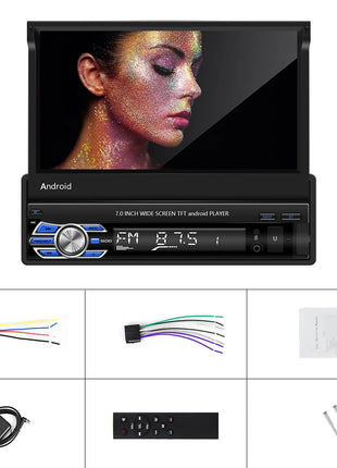 Hikity 2+64G Android Car Radio carplay Autoradio 1Din 7'' Touch Screen Car Multimedia Player GPS Navigation Wifi Auto Bluetooth - Riparo82