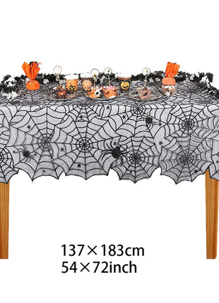 Halloween Tablecloth tablecover table decor Haunted House Pumpkin Spider Web Tablecloth 2025 Halloween Party Decoration Supplies - Riparo82