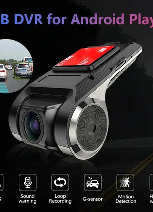 Car Dash Cam USB HD 1080P 170 Degree Wide Angle Car Camera Recorder Front ADAS Dashcam Android DVR Auto Recorder Night Version - Riparo82