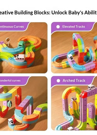 Set di vagoni con pista magnetica elettrica - Giocattolo puzzle per bambini versatile Blocchi magnetici antigravità Veicolo da gioco Regalo di compleanno - riparo82