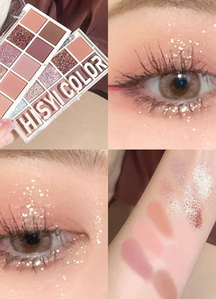 10-Color Matte & Glitter Eyeshadow Palette – High-Pigment, Long-Lasting, Waterproof & Smudge-Proof for Daily & Nude Makeup - Riparo82