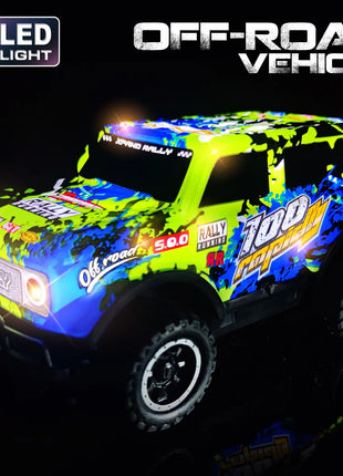Auto telecomandata Jeep fuoristrada illuminata a LED Piccola proporzione Macchinina giocattolo per bambini non carica