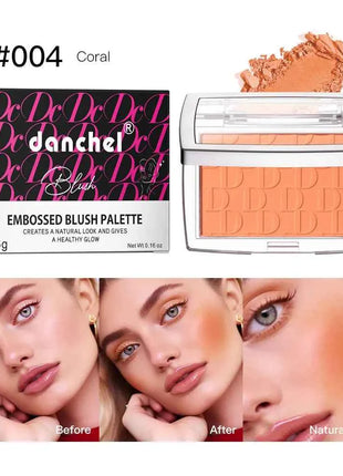 Hot Matte Embossed Blush Palette Rosy Blusher Facial Blush Powder High Pigmented Pink Coral Rouged For Cheeks Smooth Cosmetics