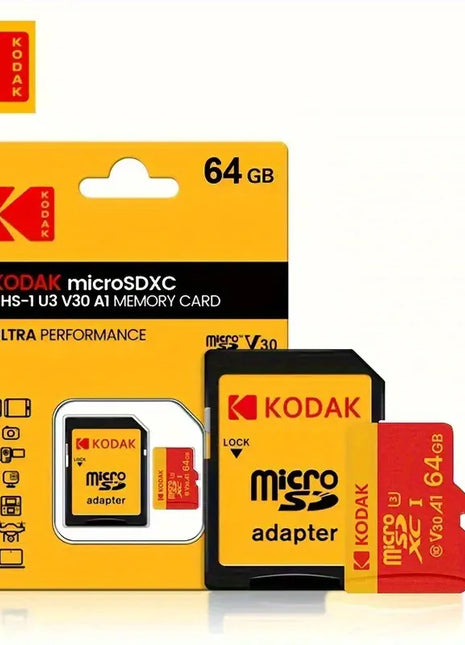 Kodak ad alta velocità   Scheda Micro SD U3 Classe 10, fino a 100 MB/s, scheda di memoria TF con adattatore - Disponibile in 32 GB, 64 GB e 128 GB