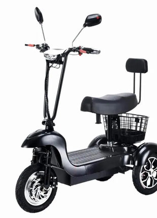 3 Wheel Mini Electric Adult Tricycle For 2 Person 500W Electric Scooter For Old People With Cargo Basket/USB/Fashion Lamp 35KM/H - Riparo82