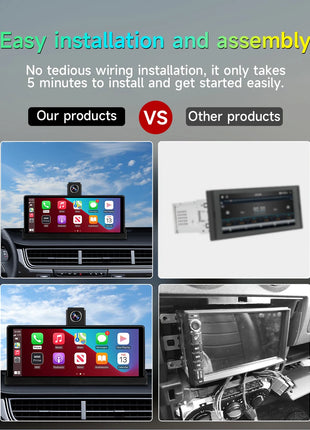 10.26" Carplay Screen Rearview Mirror Dash Cam Android Auto 4K 3840*2160P WIFI BT GPS Navigation Video Recorder Car DVR Camera - Riparo82