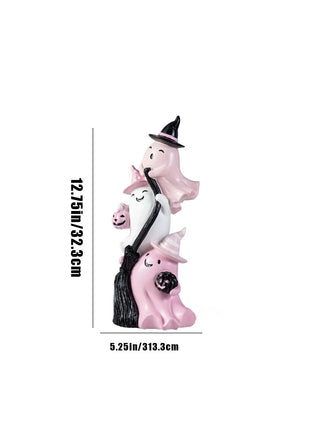 Halloween Decoration Ghost Statue Pet Statue Cute Pumpkin Ghost and Pet Sculpture Resin Party Supplies Farmhouse Decoration - Riparo82