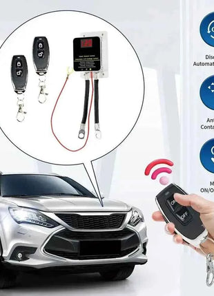 12V Car Battery Cutoff Switch Wireless Remote Control Disconnect Battery Relay With Led Display Leakage Protection Universal