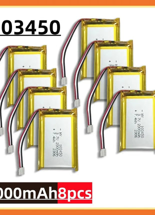 🐰 103450 3.7V 2000mAh Batteria ricaricabile ai polimeri di litio PH 2.0mm Spina a 2 pin per fotocamera Navigatore GPS Capacità MP5 - riparo82