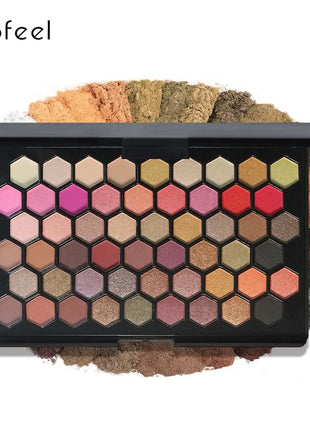 POPFEEL 54 Color Eyeshadow Palette - Versatile Earthy & Rainbow Shades for Colorful Party Makeup,All-in-One Eyeshadow Collection - Riparo82