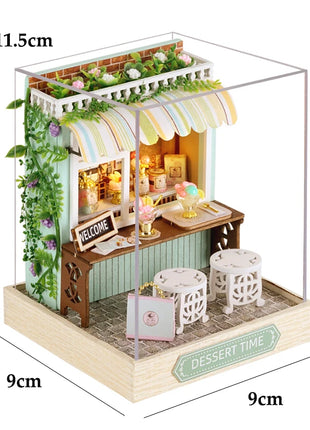 Fai da te in legno caldo Natale Lodge Casa Case delle bambole Kit modello in miniatura Casa delle bambole con mobili Luci a LED per regali di amici