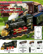 Natale Elettrico Treno A Vapore Binario Giocattolo Per Bambini Retro Locomotiva A Vapore Controllo Spray Binario Ad Alta Velocità Suono Luce Treno Modello BoysToy