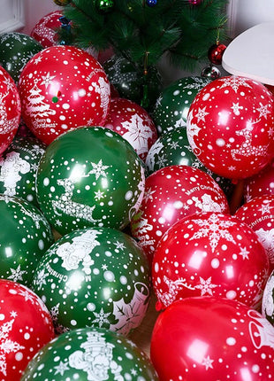 30 pezzi di palloncini natalizi in lattice da 10 pollici palloncini coriandoli rossi verdi dorati per la decorazione della festa di Natale Capodanno 2026 - riparo82