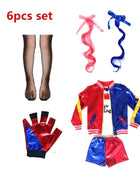 Natale Capodanno Carnevale Bambini Ragazze Suicide Harley Costumi Cosplay Squad Quinn Monster Joker Giacca Vestito adesivi per tatuaggi