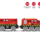 Treno elettrico magnetico per bambini Locomotiva per auto Slot per binario in legno Ferrovia pressofusa con due carrelli Regalo giocattolo in legno - riparo82