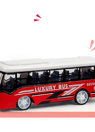Ornamenti a forma di autobus ad alta imitazione Regalo per bambini di alta qualità Hobby Modello di autobus in lega Giocattoli di autobus estesi Tirare indietro il modello di veicolo - riparo82