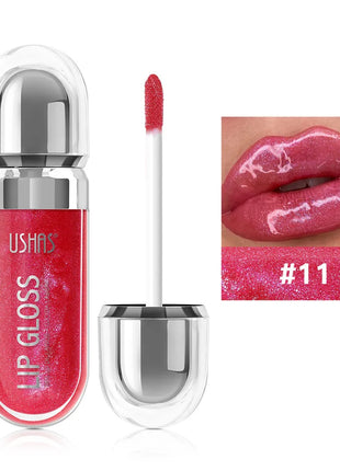 USHAS 12 colors mirror fine flash liquid lipstick pearlescent color waterproof sweatproof non-stick cup lip gloss - Riparo82