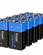 6f22 850mAh 9v Batteria ricaricabile al litio 9V Multimetro Microfono al litio Metal Detector Cavo remoto, Rilevatore di fumo, Artigianale - riparo82