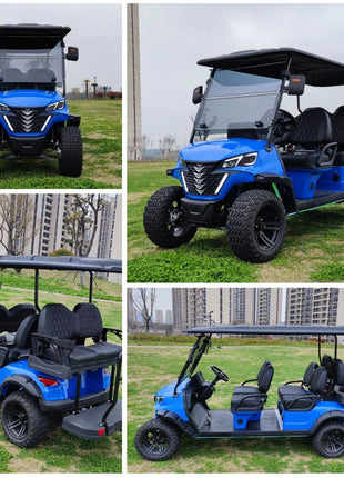 Street Legal Electric Golf Cart 4 Seats 5000W Scooter Go Kart ATV Adult Touring Classic Solar Golf Cart - Riparo82