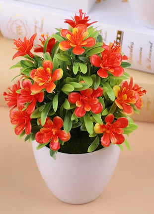 1pc Artificial Potted Plant Small Bonsai Flowers Pot Simulated Tree Ornaments Wedding Home Hotel Office Table Decor Fake Plants