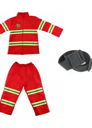 Costume cosplay da pompiere per bambini Ragazzi Ragazze Festa di carnevale di Halloween Sam Uniforme da pompiere Abbigliamento da lavoro Regalo di Natale