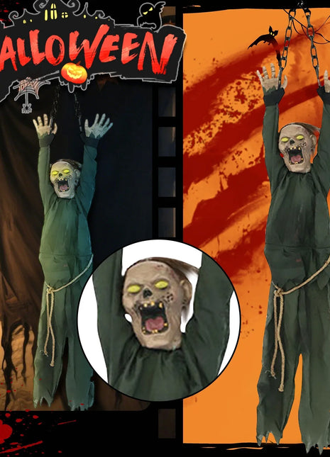 Halloween Creative Hanging Mummy Decoration Horror Skull Ornaments Spooky For Outdoor Yard Haunted House Party Prop - Riparo82