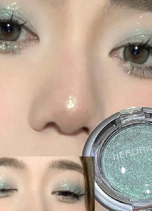 Smoky Pearl Glitter Eyeshadow Green Black Purple Shimmer Silkworm Highlight Creamy Monochrome Eye Shadow Matte Palette Makeup - Riparo82