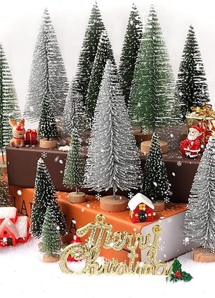 Mini alberi di Natale Dimensioni diverse Mestiere Base in legno artificiale Mini albero di Natale Natale Festa a casa Decorazione di Capodanno 2025