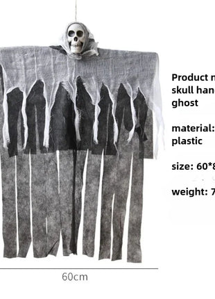 Halloween Outdoor Decoration Skull Gauze Hanging Ghost Skull Pendant Bar Haunted House Secret Room Scene Layout Horror Props - Riparo82