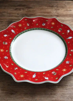 Tesoro tedesco Porcellana dura Giocattolo natalizio Joy Piatto piano multi-angolo Tazza di Natale Piattino Ciotola Candeliere Stili multipli - riparo82